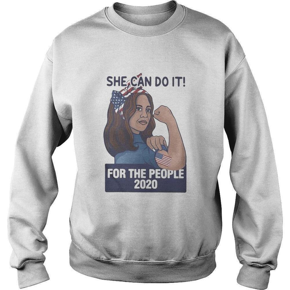 She Can Do It For The People 2020 Lady American Flag Sweatshirt